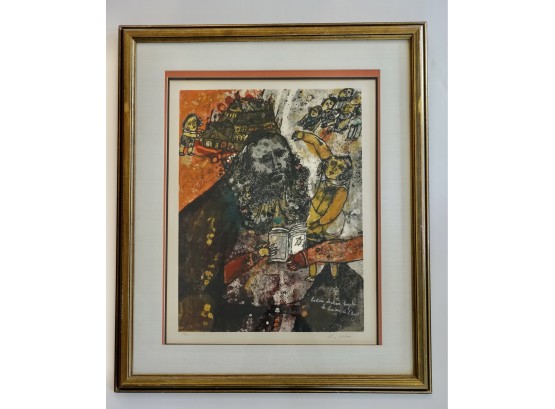 Limited Edition Signed Colored Etching By Listed Artist Theo Tobiasse La Lumiere De L'Exil 88/135