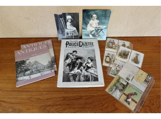 23 Vintage Postcards, Photos, Antique Magazines And 1880 National Police Gazette Reproductions