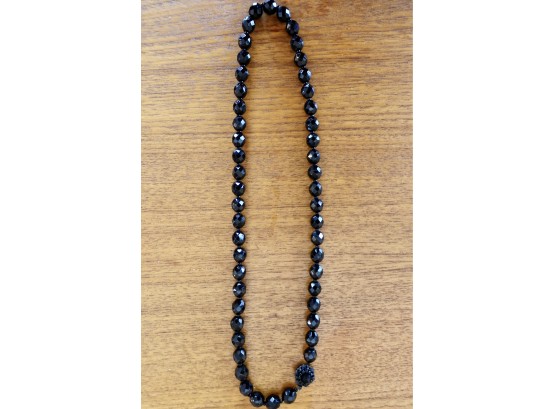 Vintage 24' Miriam Haskell Black Beaded Necklace