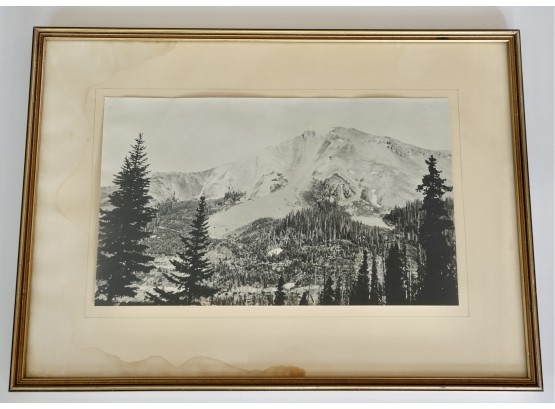 Original Black And White Of Mountains Early 1900's In Period Frame