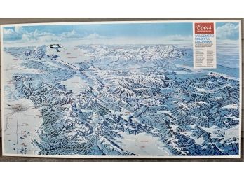 Vintage Coors Colorado Ski Map Thick Board