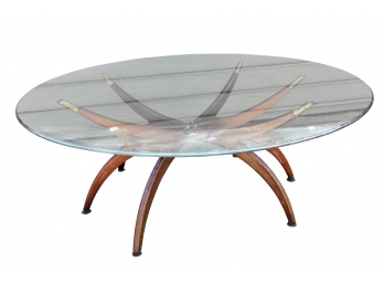 Mid Century Spider Leg Coffee Table With Glass Top