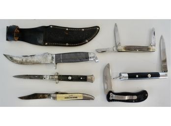 6 Vintage Knives Including Western Out Of Boulder, Imperial, Queen, & More