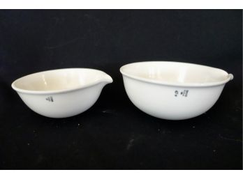 2 Coors Porcelain Evaporating Bowls