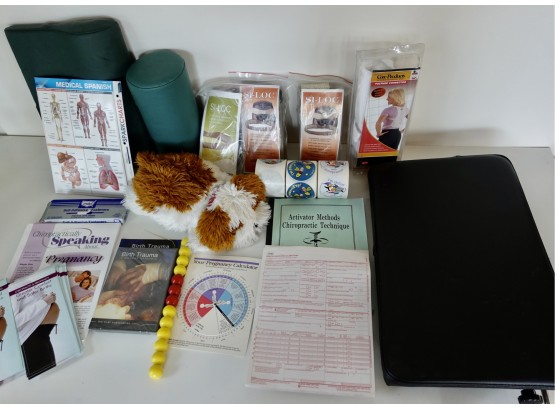 Assorted Chiropractic Educational Tools, Orthopedic Devices, And Adjusting Tools