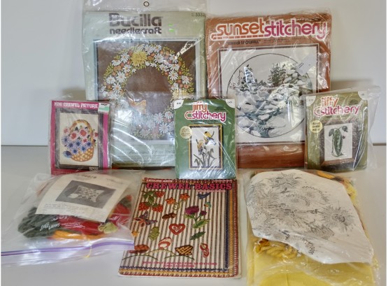 Assorted Vintage Crewel Kits