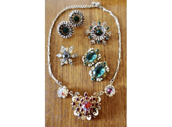 Vintage Necklace, Earrings, & Pins