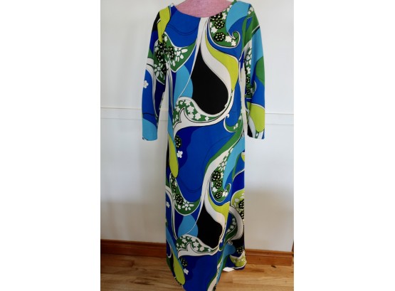 Vintage Moana Kai Full Length Dress, Sz 10