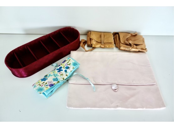 Vintage Satin Glove Box, Lingerie Bag, & Jewelry Bags
