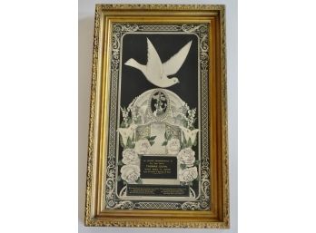 Antique 1903 Memorial Print Of Boulder Resident With Period Frame