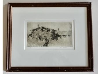 Signed Limited Print Etching By Wyoming Cowboy Artist Joel Ostlind 47 Of 96