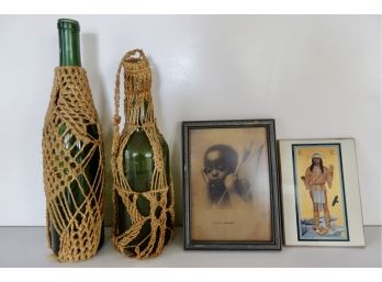 Vintage Bottles & Small Art Pieces
