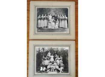 2 Antique Photos Mounted On Art Deco Boards