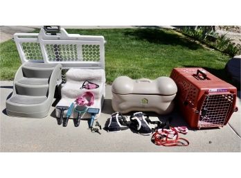 Small Dog Crate, Steps, Leash, Harnesses, Grooming Tools & More