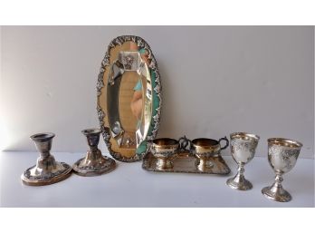 Silver Plate Serving Ware With Grape Motifs