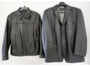 2 Men's Size Large Leather Jackets
