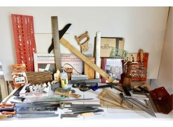 Woodworking Supplies Including Files, Books, Saws, Straight Edges & More