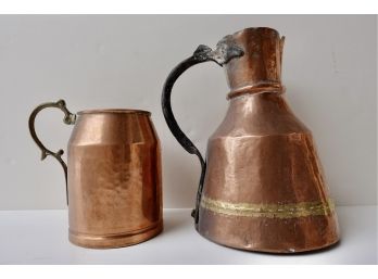 2 Hand Hammered Copper Vessels