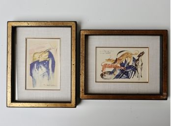 2 Small Franz Marc Aquarelles Prints