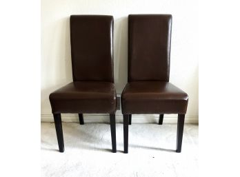 2 Faux Leather Parsons Chair