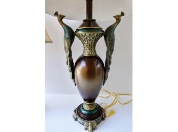 Gorgeous Decorative Table Lamp With Peacock Motif
