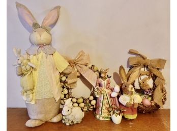 Very Large Easter Bunny And Other Pretty Easter Decor