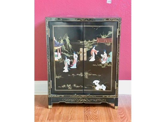 Black Lacquer Painted Asian Cabinet