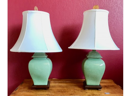 A Pair Of Asian Style Ceramic Table Lamps