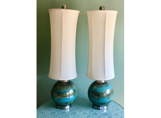 2 Modern Table Lamps, 33.5' Tall