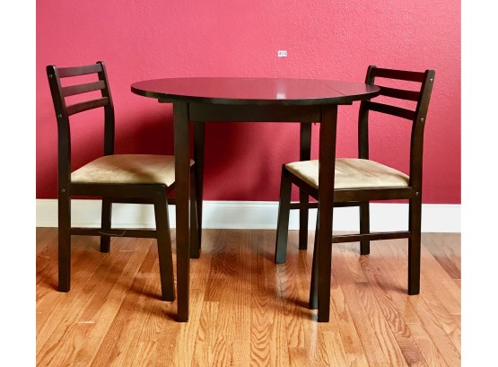 Small Black Fold Down Dining Table W/2 Chairs