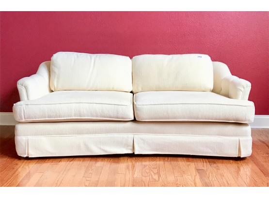 Cream Colored Chenille Sofa