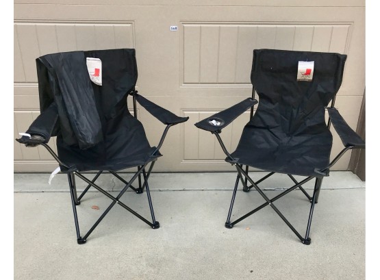 2 New W/Tags Folding Camp Chairs W/Tote Bags
