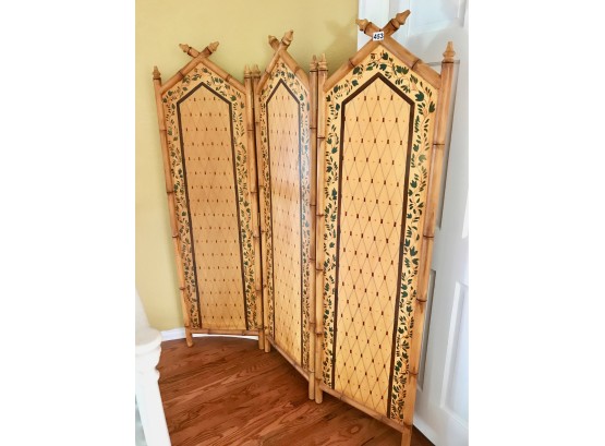Hand Painted Bamboo Room Divider