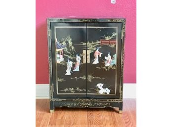Black Lacquer Painted Asian Cabinet