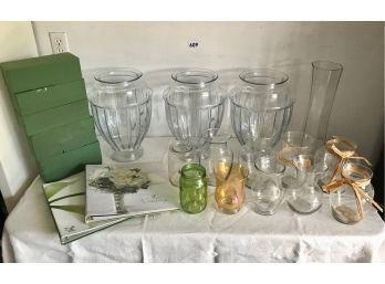 3 14' Glass Vases & More