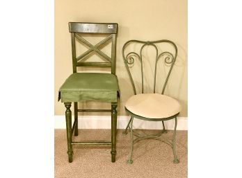 Green Counter Stool And Patio Chair