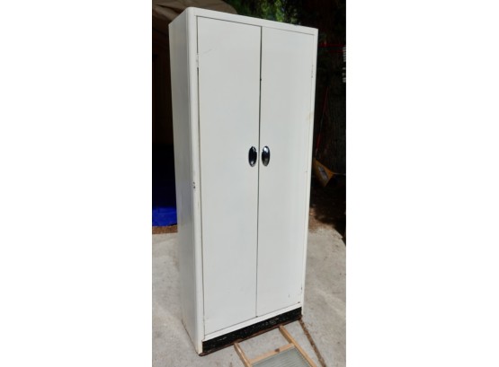 Great Mid Century Metal Storage Cabinet With Chrome Handles