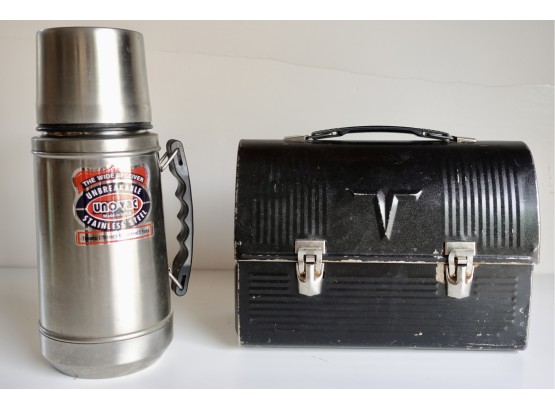 Vintage Metal Lunchbox And Thermos