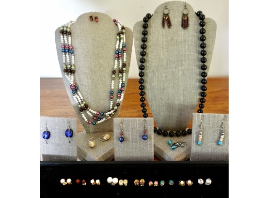 Assorted Beaded Jewelry And Stud Earrings