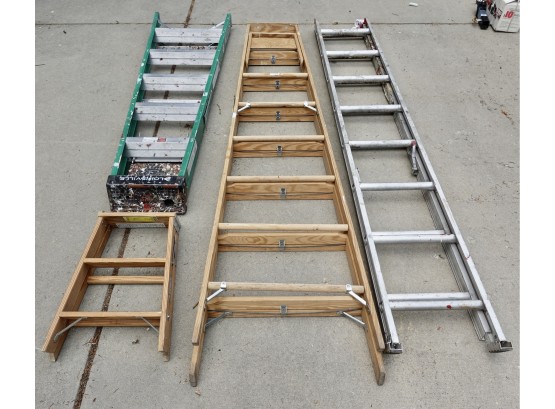 Louisville Fiberglass 6' Step Ladder, Werner 8' Wood Step Ladder, 16' Aluminum Extension Ladder & More