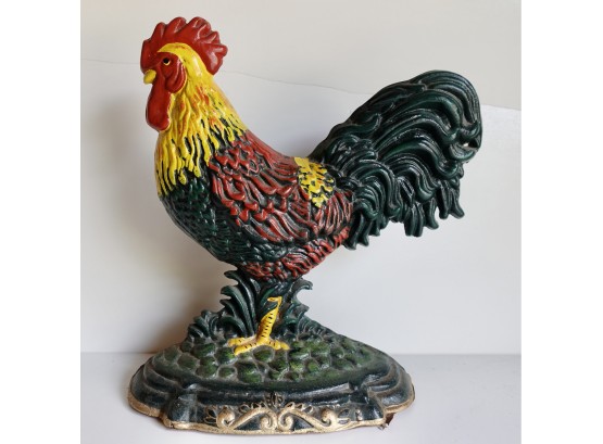 Large Cast Iron Rooster Doorstop