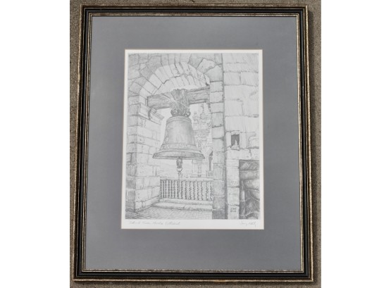 Signed Etching Of Morelia Cathedral Bells By Jerry Kelly