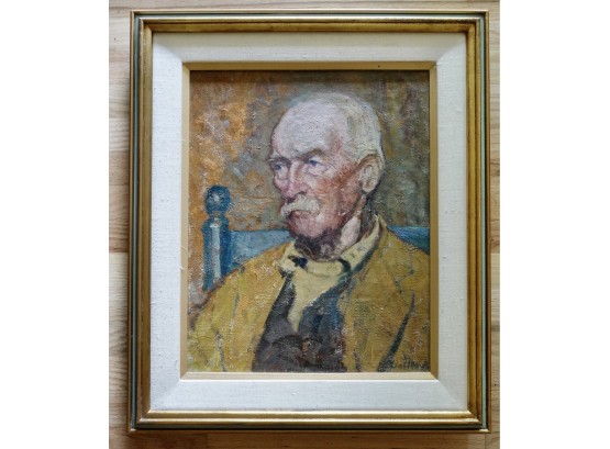 Antique Listed Artist, Leal Mack, Original Painting, 'the Old Sailor' With Providential Letter
