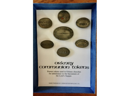 Cirencester Replicas Pewter Orkney Communion Tokens In Box