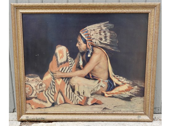 Vintage Framed Print Of Native American