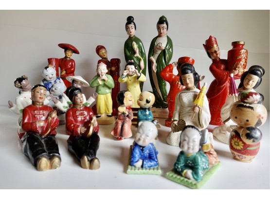 Assorted Vintage Asian Figurines, Mostly Mid Century