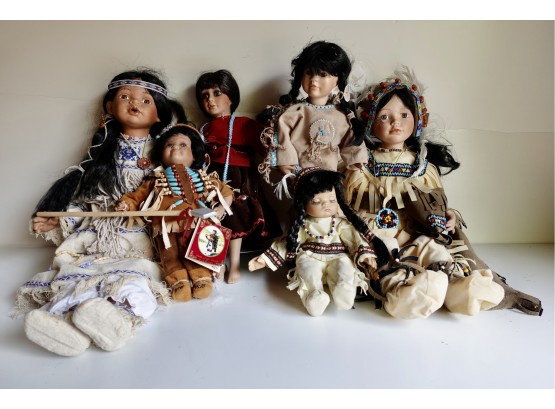 Collection Of Native American Style Vintage Dolls