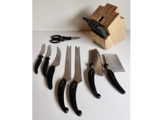 Miracle Blade Knives In Block With 2 Extra Steak Knives