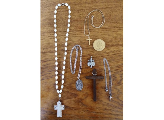 Religious Necklaces, Medals, Rosary, & Coin