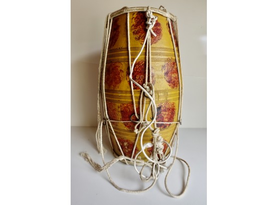 Handmade Indian Mango Wood And Rope Tuned Dholak Kirtan Drum